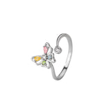 Sterling Silver Butterfly Color Diamond Rotary Ring – Gifts for Her — 4
