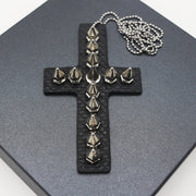 Y2g Heavy Industry Spike Leather Cross Necklace – Jewelry Gift Ideas — 8