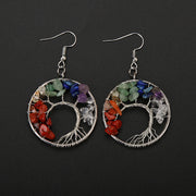 Hand Wrapped Curved Natural Gravel Colorful Earrings – Stylish Gifts — 2