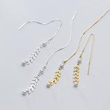 Pearl leaf tassel earrings – Surprise Gifts — 4