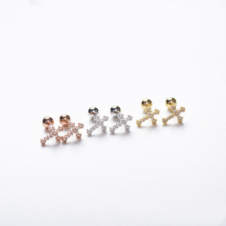 925 sterling silver simple cross stud – Everyday Gifts — 1