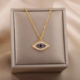 18K Gold Plated Color Zircon Blue Eyes Pendant – Jewelry Gift Ideas — 17
