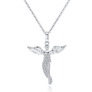 Sterling Silver Angel Wings With Zircon Necklace – Jewelry Gift Ideas — 5