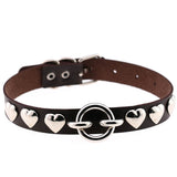 Women's Bar Hip-hop Heart Rivet Round Ring Leather – Gifts for Her — 6