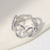 Titanium Steel Ring Female Leaf Love Shape – Gifts for Her — 13