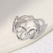 Titanium Steel Ring Female Leaf Love Shape – Gifts for Her — 13