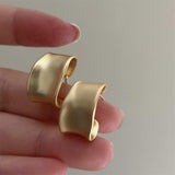 Irregular Frosted Earrings Metal Matte Ear Ring – Thoughtful Gifts — 2