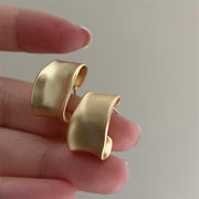 Irregular Frosted Earrings Metal Matte Ear Ring – Thoughtful Gifts — 2