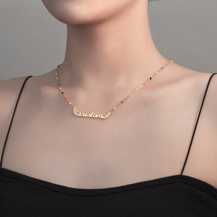 Drip Oil Flower Splice Necklace Fashion Stainless – Jewelry Gift Ideas — 1