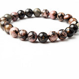 Rhodonite Beaded Bracelet Black Thread – Jewelry Gift Ideas — 3