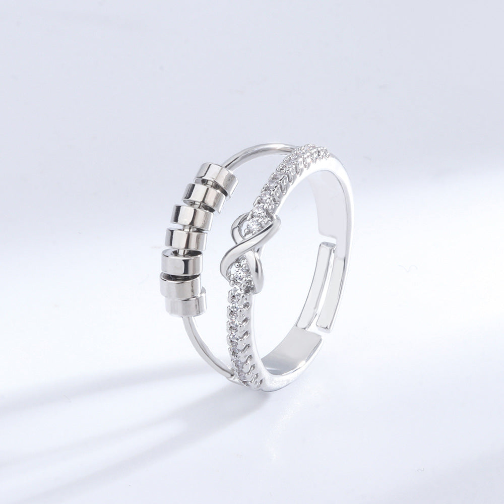Women's Double Bow Spinning Ring – Gifts for Her — 1