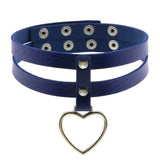 Black PU Leather Peach Heart Pendant Collar – Jewelry Gift Ideas — 10