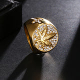 Hemp leaf stainless steel ring – Surprise Gifts — 5
