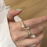 Butterfly Pearl Drop Glaze Opening Ring Female – Gifts for Her — 8