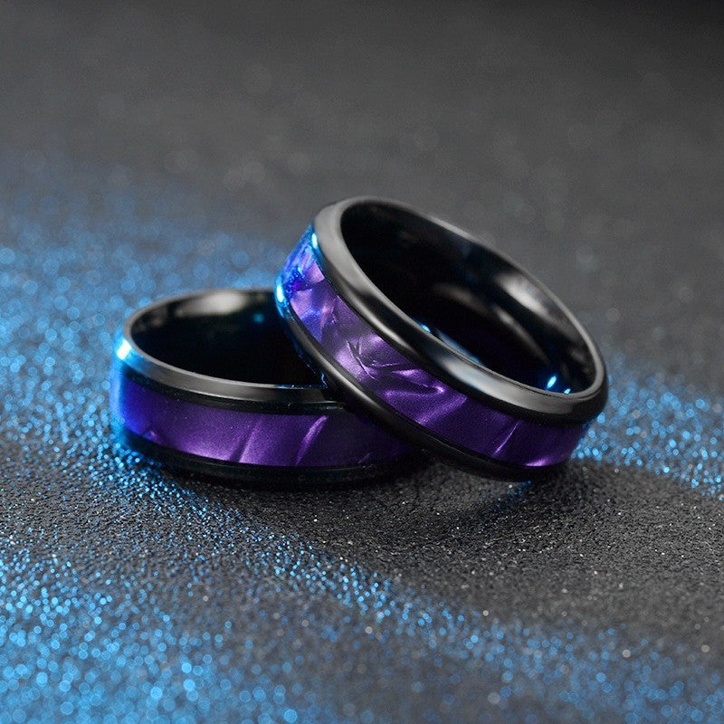 Men's Classic Black Stainless Steel Couple Ring – Gifts for Him — 1