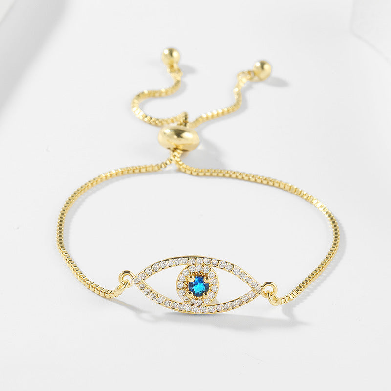 Women's Copper Set Zirconia Pull Eye Bracelet – Jewelry Gift Ideas — 1