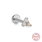 Sterling Silver Opal And Diamond Pierced Threaded Ear – Stylish Gifts — 16