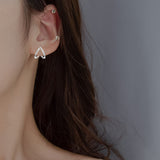 Hollow Out Triangle Zircon Earrings Female Love – Gifts for Her — 1