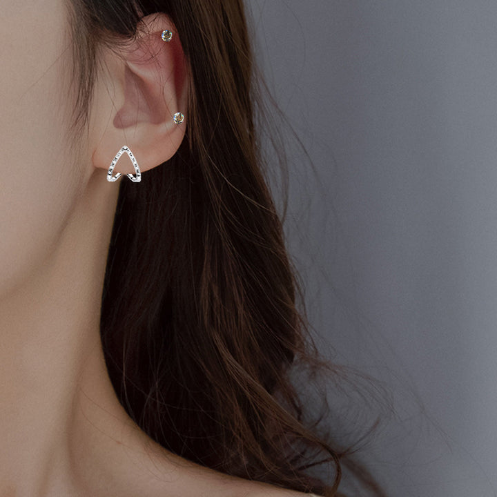 Hollow Out Triangle Zircon Earrings Female Love – Gifts for Her — 1