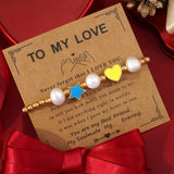 Copper Oil Drop Peach Heart Couple Bracelet – Gifts for Couples — 18