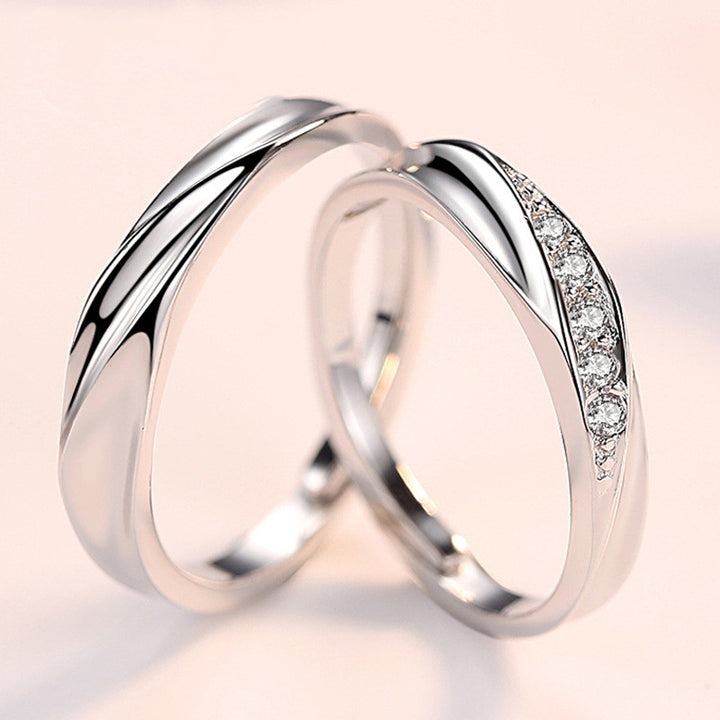 Women's Sterling Silver Couple Ring – Gifts for Her — 1