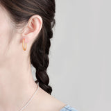 Women's Oval Simple Frosty Stud Earrings – Gifts for Her — 6