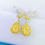 Women's Canary Yellow Diamond Drop Pear Earrings – Gifts for Her — 4