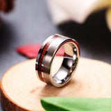 Tungsten Ring Single Row Wood Grain Men – Gifts for Him — 5