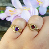 Heart Shaped Natural Garnet Ring – Birthday Gifts — 4