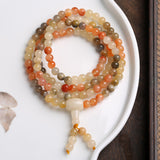 Natural Xinjiang Golden Silk Jade 108 Beads – Jewelry Gift Ideas — 3