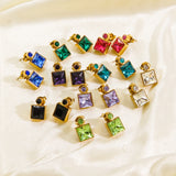Elegant High Sense Inlaid Zircon Square Women's Ear – Gifts for Her — 1