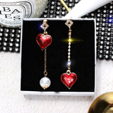 Long Love Earrings With Asymmetrical Tassel – Gifts for Couples — 4