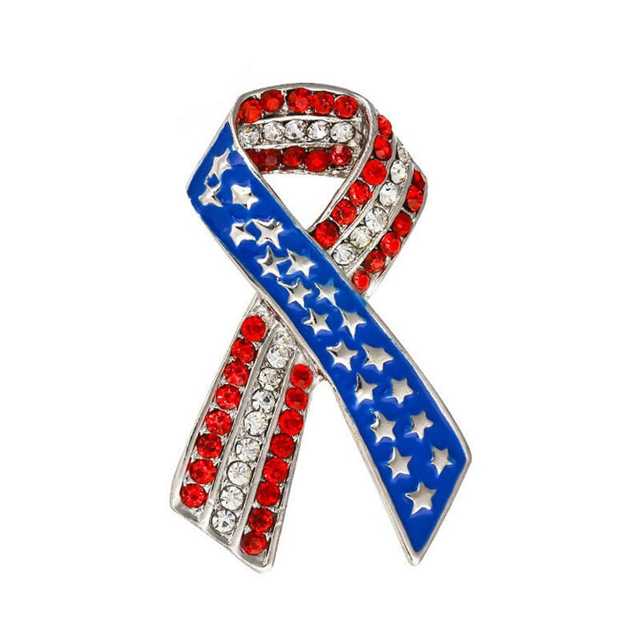 Green Alloy Clothing Pin Ribbon Brooch Diamond – Jewelry Gift Ideas — 1