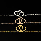 Friendship Bracelet Silver Double Heart Necklace – Jewelry Gift Ideas — 4