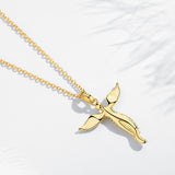 Sterling Silver Angel Wings With Zircon Necklace – Jewelry Gift Ideas — 2