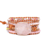 Natural Pink Spar Bracelet Beaded Natural Stone – Jewelry Gift Ideas — 5