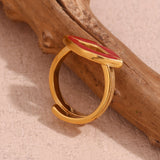 18K Gold Lip Dripping Ring For Women – Gifts for Her — 16