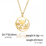Simple Hollow Round Brand Branch Bird Pendant – Jewelry Gift Ideas — 4