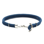 Navy Hand Braided Stainless Steel Anchor Bracelet – Jewelry Gift Ideas — 11