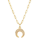 Zircon Moon Necklace Copper Plated Real Gold Full – Jewelry Gift Ideas — 10