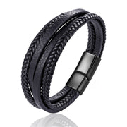 Fashion stainless steel chain leather bracelet – Stylish Gifts — 5