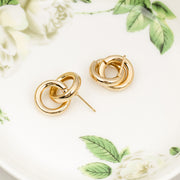 Fashion Round Earrings Simple Cross Metal – Stylish Gifts — 4