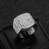 Titanium Steel Vacuum Plating Rhinestone Square BOSS – Gifts for Him — 13