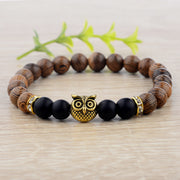 Owl frosted stone lifeline wood grain bracelet – Jewelry Gift Ideas — 5
