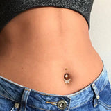 Heart-shaped Zircon Butterfly Navel Stud – Stylish Gifts — 1