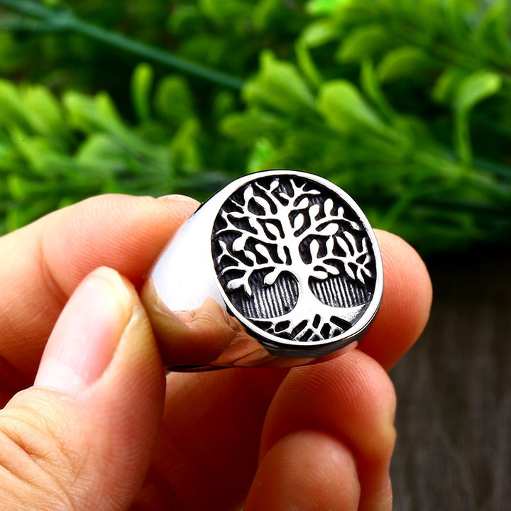 Titanium Steel Tree Of Life Ring Retro Fashion Man – Stylish Gifts — 1
