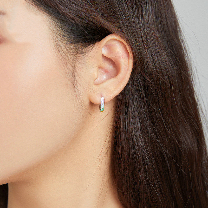 Korean Wind Rainbow Love Silver Earrings – Gifts for Couples — 1