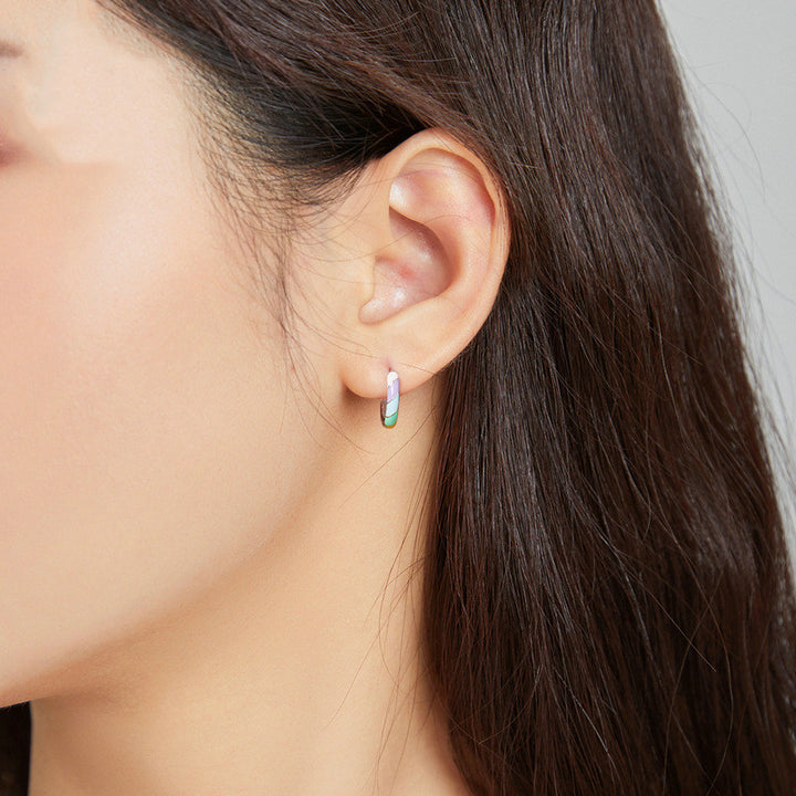 Korean Wind Rainbow Love Silver Earrings – Gifts for Couples — 1