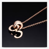 Double Ring Diamond Roman Numeral Necklace – Jewelry Gift Ideas — 5