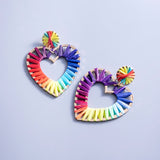 Large Oval Heart Raffia Dangle Earrings For Women Boho – Gifts for Her — 2